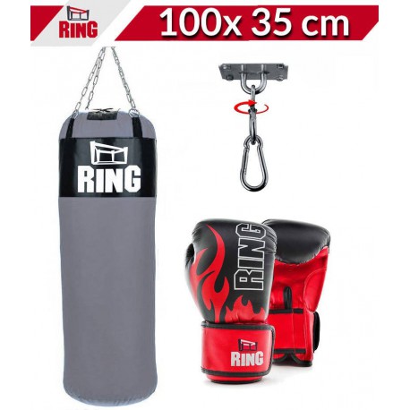 Ring Zestaw bokserski młodzieżowy 100 x 35 +rękawice +mocowanie